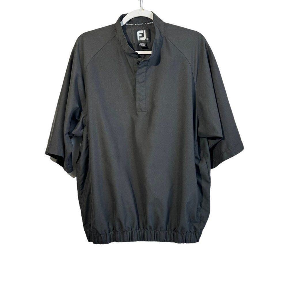 FootJoy Golf Shirt Short Sleeve Men's M Black‎ Windbreaker Lightweight
